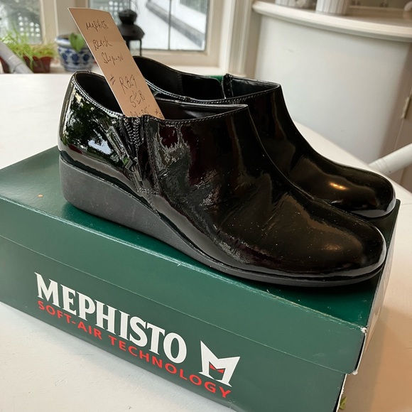 Mephisto Black Patent leather Ankle Boots Sz.5 - Picture 1 of 7